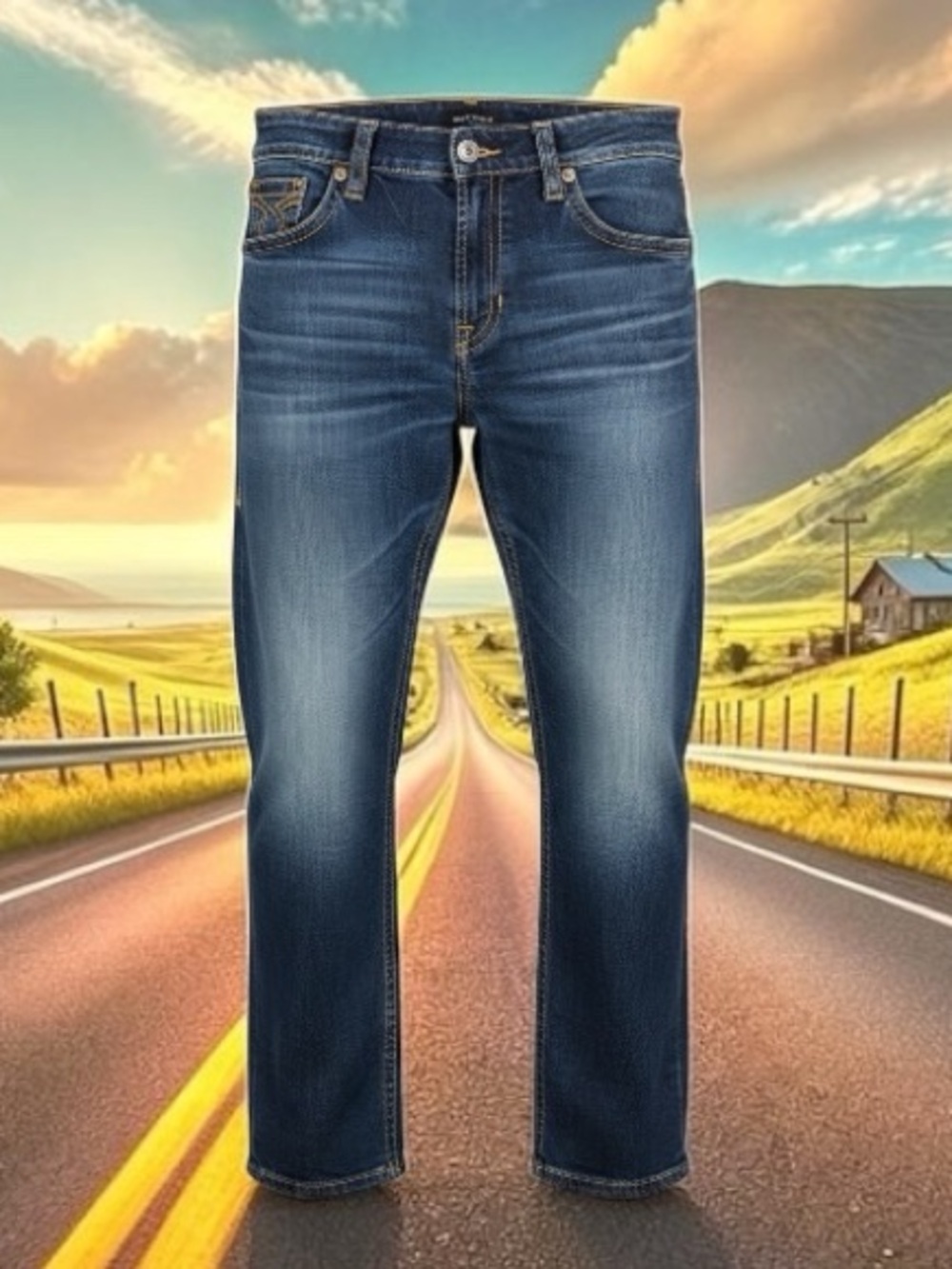 Big Star Men's Distressed Blue Relaxed Jeans